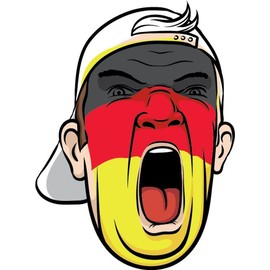 Zirni Germany Europe Football Fan National Flag Face World Cup Soccer Sticker Decal Design