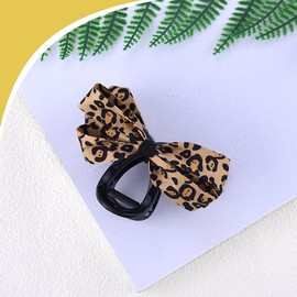 Leopard Silky Satin Bow Hair Clip Claw for Women Bowknot Barrettes for Girls Hairclip Nonslip Hairpin Claw Clip Thick Thin Hair Accessories