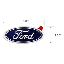 Mini Ford Blue Oval Novelty Logo Chrome Plated Plastic Emblem.