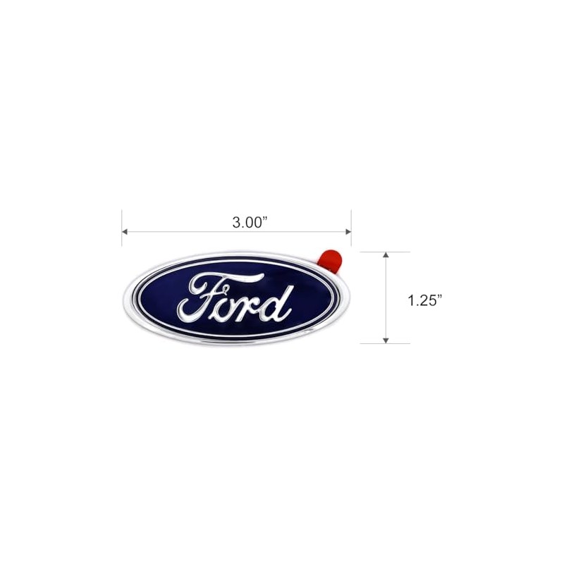 Mini Ford Blue Oval Novelty Logo Chrome Plated Plastic Emblem.