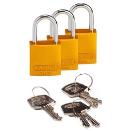Brady 133282 Keyed Padlock, Alike Key, Aluminum (Pack of 3)