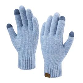 Bequemer Laden Womens Winter Warm Touchscreen Gloves Thermal Knit Cold Weather Gloves for Women, Blue, One Size