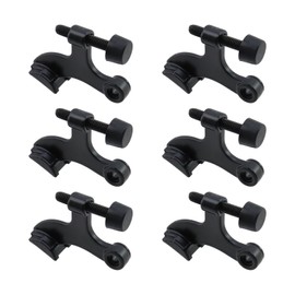 Coshar 6Pcs Adjustable Heavy Duty Door Stopper Black Zinc Alloy Hinge Pin Door Stopper with Rubber Bumper Tips for 1/4 Inch Door Hinge Pin,Black