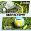 Patiassy Professional Volleyball Badminton Combo Set Net w/Net Adjustable Poles
