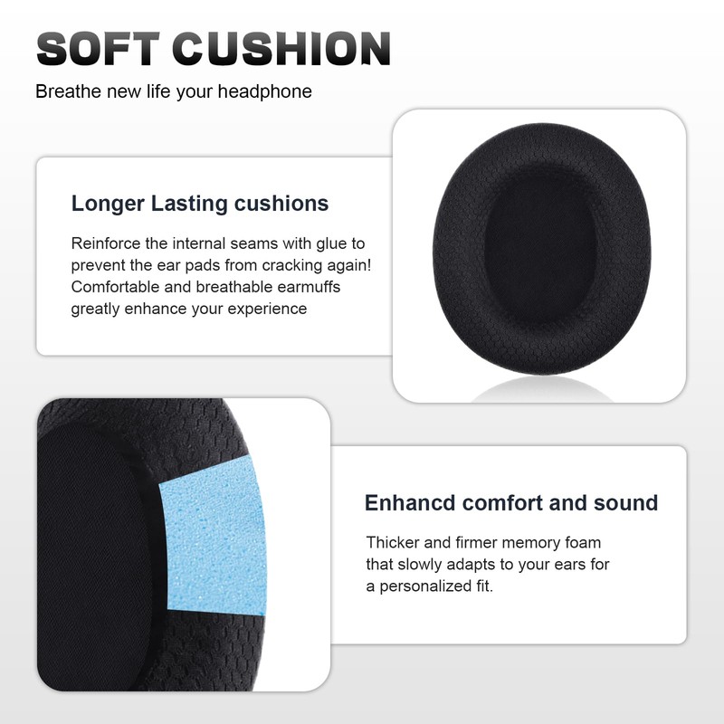 Lusgawer Replacement Arctis 9/7/5/3 Earpads Arctis 9X/Pro Ear Cushions Ear