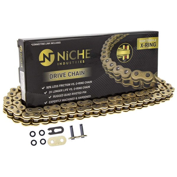 NICHE Gold 520 X-Ring Chain 114 Links With Connecting Master Link