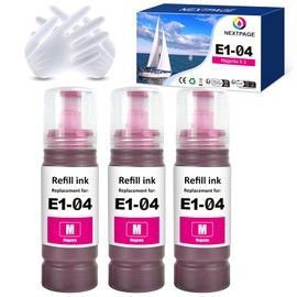 Nextpage 104 Ink Multipack 104 Ink Bottle Magenta Compatible with Epson EcoTank ET2720 Et2820 ET-2710 ET‑2711 ET-2712 ET-2714 ET-2715 ET-2720 ET-2726 ET-2810 ET-2811 ET-2811 2 (3 Magenta)