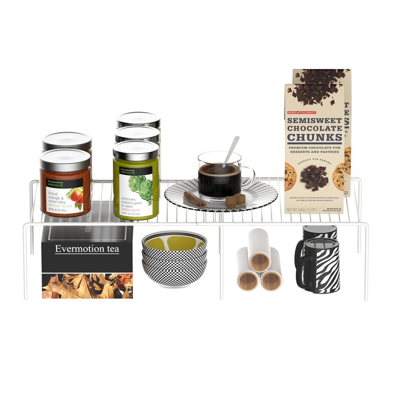 GEDLIRE Expandable Kitchen Cabinet Shelf Organizers, Heavy Duty Adjustable Counter