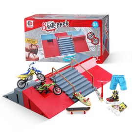 BROKIG Decktoy Finger Skateboard Sets,Fun Fingerboard Skatepark Kit Mini Finger Boards - Finger Training Toys for Kids Boys Gifts or Adult Party Toys (HB-003)