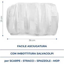 Parodi & Parodi Laundry Bag Washing Machine Shoes, Nylon, white, 22 x 22 x 3 cm