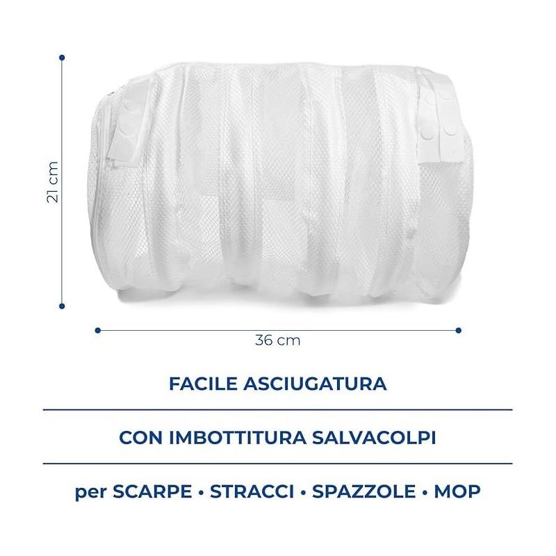 Parodi & Parodi Laundry Bag Washing Machine Shoes, Nylon, white,