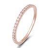 EAMTI 2mm 925 Sterling Silver Rose Gold Wedding Band Cubic