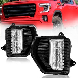 SINYATO INDUST LED Fog Lights for 2019 2020 2021 2022 GMC Sierra, Bumer Driving Fog Lamps Assembly Replacement, DOT Certified (1 pair)