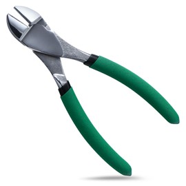 INJOYTEC Large Head Diagonal Chrome Pliers 7-Inch Diagonal Cutting Multi-Purpose Pliers with Angled Head Heavy Duty Cutting Pliers for Cutting Most Hardened Wire and Electrical Work