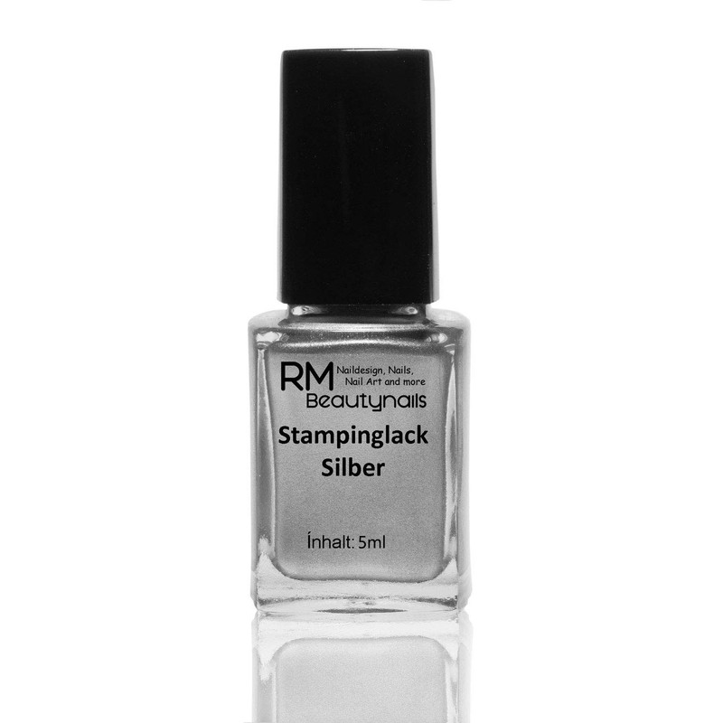 3 x 5 ml stamping varnish, white, black, silver nail