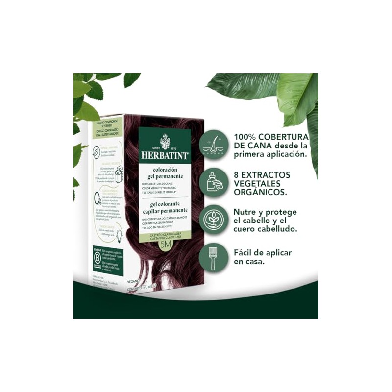 HERBATINT, Coloración Permanente para Cabello en Gel - color CASTAÑO