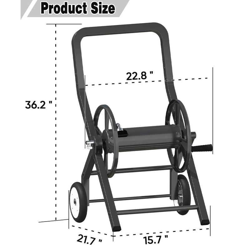 Artigarden Garden Hose Reel Cart with Wheels, Outdoor Water Hose
