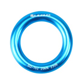 S.E.PEAK 25kN Aluminum Rappel Ring, Perfect Tension O-Ring, Connection Ring for Rock Climbing, Arborist, Hammock, Rescue, Slackline, Blue, Pack of 1