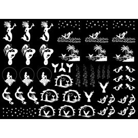 Captive Decals Mermaid Tails 50 pcs White Fused Glass Decals