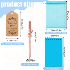 Korean Popular Idol Party Stationary Return Gifts Set with 12 Styles Sword Pens,12 Notebooks,12 Gifts Bags for Birthday Party Decoration Supplies Goodie Gift Bag Fillers Pinata Stuffers Rewards