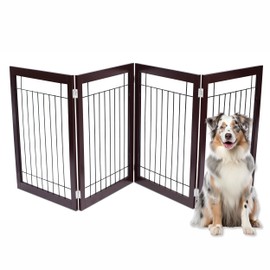 Internet's Best Traditional Wire Dog Gate - 4 Panel - 30" Tall - Espresso