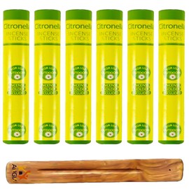 ANGIX Citronella Incense Sticks with Holder, Soothing, Clean Sticks For Both Outdoor And Indoor Use, Repels Insects, Mosquitoes, Fly (6)