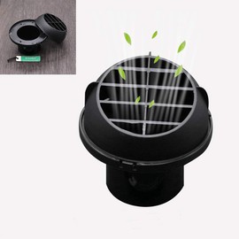 Maso 2X Round Air Outlet Vent Cover, Exhaust Port Ventilation Grille Round Black for Car RV Caravan Van - 2.4inch 60mm