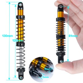 SWX 4PCS RC Shock Absorber Adjustable Assembled RC Damper Aluminum Alloy for 1/10 RC Crawler Car Axial SCX10 90046 D90 TRX4 Wraith (120mm)