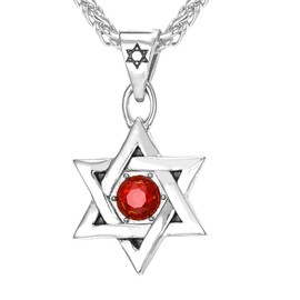 David Star Pendant Stainless Steel Chain Men Women Amulet Jewish Jewelry Magen Star of David Necklace
