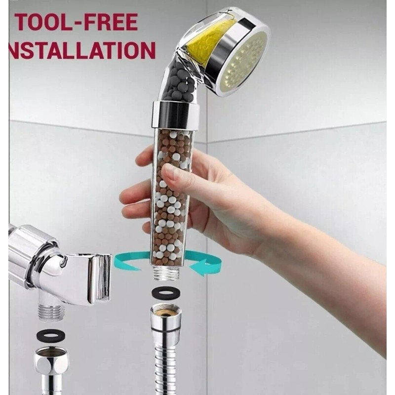 PureAction Vitamin C Shower Head Filter w/Hose & Replacement Filters,
