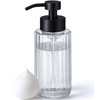 JASAI 16Oz Glass Foaming Soap Dispenser with Black Rust Proof