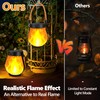Toodour Solar Lanterns Outdoor, 2 Pack Flickering Flame Hanging Lantern