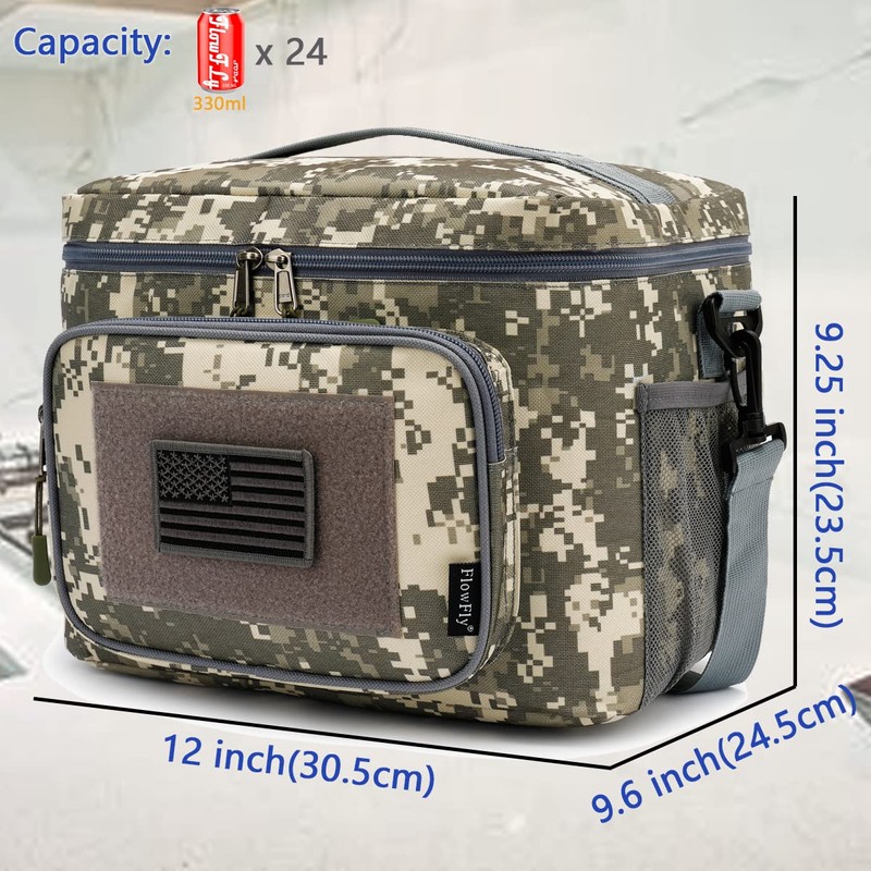 FlowFly Tactical Lunch Bag Large Insulated Lunch Box Cooler Tote