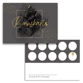 Blank Bonus Cards for Stamping – High-Quality Stamp Cards for Companies, Companies & Catering (50 Pieces, Gold)