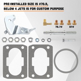 Marine Carburetor for Mercruiser 2 Barrel Carburetor for Rochester Mercarb 3.0L 2.5L 4 CYL Engine with Electric Choke Jets Gaskets & Short & Long Linkage, OEM #3310-864940A01, 8M0045397