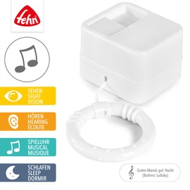 Fehn Spielwerk waschbar - Baby Einschlafhilfe Melodie "Guten Abend, gut´ Nacht" (Brahms Wiegenlied) - Baby Musikspielzeug Werk für Spieluhren - Musik Spielzeug für Babys und Kleinkinder