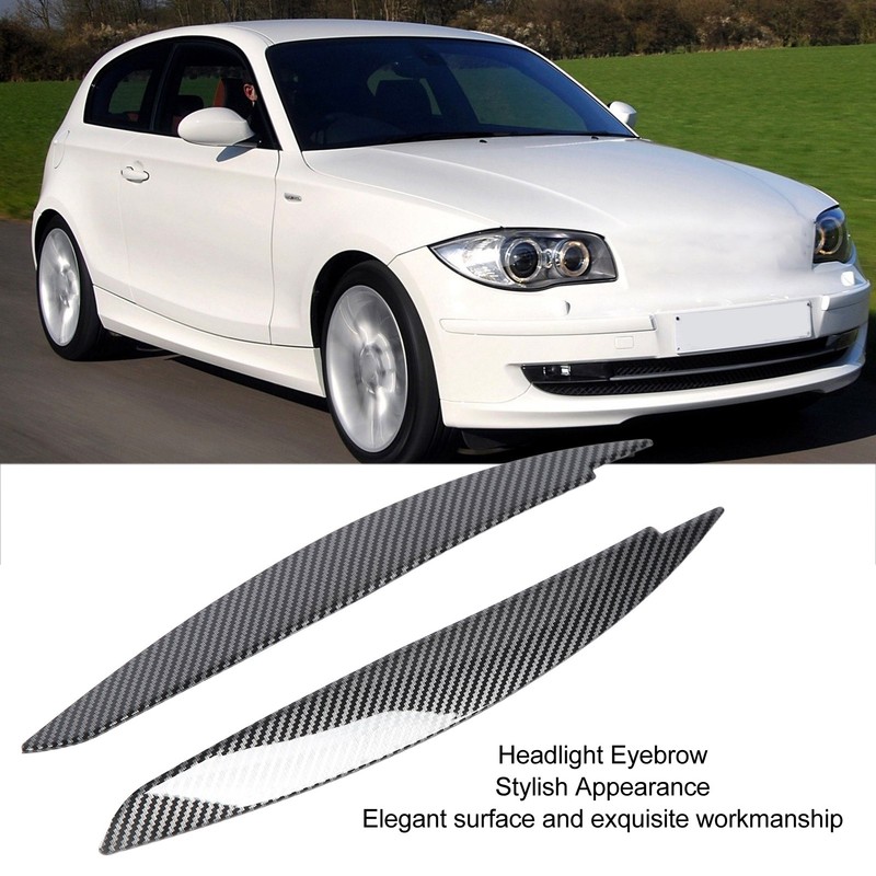 2 Pcs Headlight Eyebrow Front Left Right Light Eyelid Trim