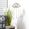 Deco 79 Eclectic Mango Wood Lotus Windchime with Bells, 15"L