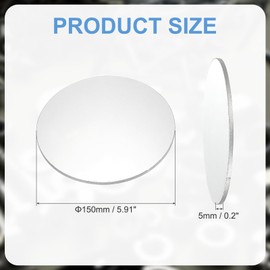 PATIKIL 1060 Aluminum Sheets and Plates, Dia.150mm / 5.91mm Thick 1/5" (6 Gauge) Aluminum Metal Discs Stamping Blanks for Crafting Industry Metal Stamping, Silver Tone