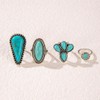 Navirix Vintage Turquoise Western Rings for Women,Exaggerated Chunky Oval Floral
