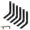 6 Pcs Floating Shelf Brackets Heavy Duty Black Shelf Bracket,