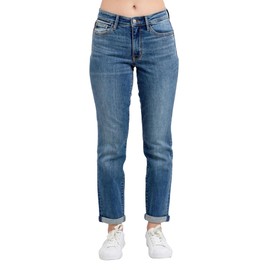 Judy Blue Women's Mid Rise Stretchy Boyfriend Jeans (US, Numeric, 16, Plus, Regular, Med)
