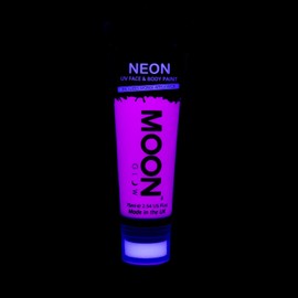Moon Glow Super Size Neon UV Face & Body Paint - With Sponge Applicator (Intensive Purple, 75ml)