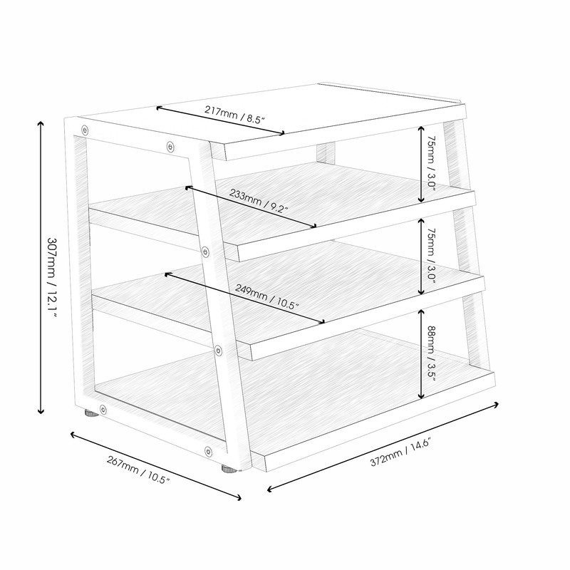Fenge Desk Shelf Organizer, 4 Tier Desktop Shelf, Wood and