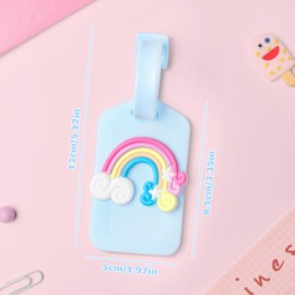 Suitcase Tags, Pack of 12 Colourful Suitcase Tags Made of Cartoon Luggage Tags, Suitcase Tags with Address Label, Address Tag, Name Tags, Identification of Luggage and Suitcase When Travelling,