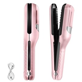 Automatic Electric Hair Clipper, MMulti-functional Type C Rechargeable HairSplit End Clippers, Professional 2 In 1Hair Edge Control Trimmer, PortableWireless Hair Trimmer for HomeSalon, Hair Products Haircut Smooth - Color: pink