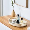 Beige Travertine Marble Serving Tray with Handles - 14x10 inches,