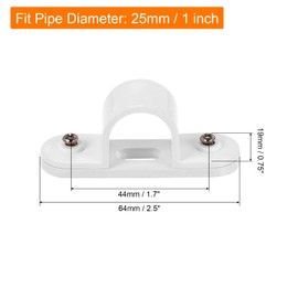 MECCANIXITY 20Pcs PVC Conduit Saddle Pipe Clip 25mm Conduit Clamp Strap Clamp Pipe Hanger Securing for Conduit Hose with Base White