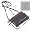 Wise Owl Accessories Small Triple Zip Real Leather Women's Crossbody-