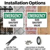 (2 Pack) Gas Shutoff Valve OSHA Emergency Sign 10 Inch
